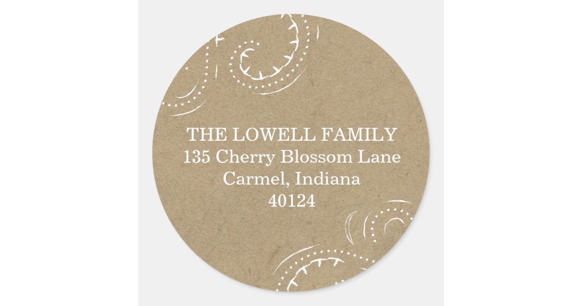 Vintage Kraft Rustic Address Label Template Zazzle