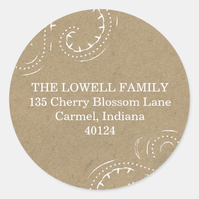 Vintage Kraft Rustic Address Label Template (Front)