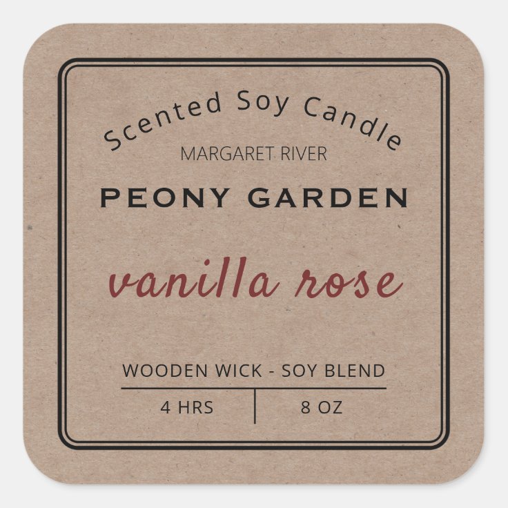 Vintage Kraft Soy Candle Labels Zazzle 