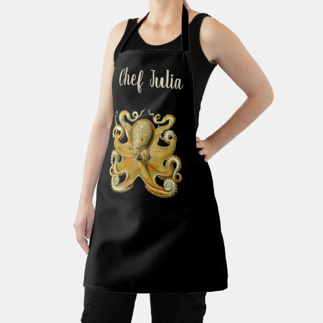 Vintage Kraken, Octopus Gamochonia, Ernst Haeckel Apron (Insitu)
