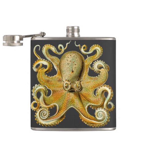 Vintage Kraken Octopus Gamochonia Ernst Haeckel Flask