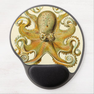 Vintage Kraken, Octopus Gamochonia, Ernst Haeckel Gel Mouse Pad