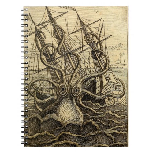 Vintage Kraken Print Notebook