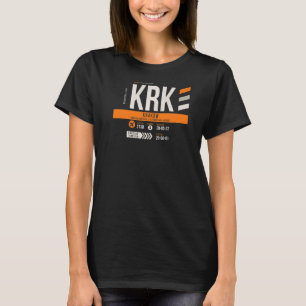 Vintage Krakow KRK Airport Code Retro Travel Day P T-Shirt