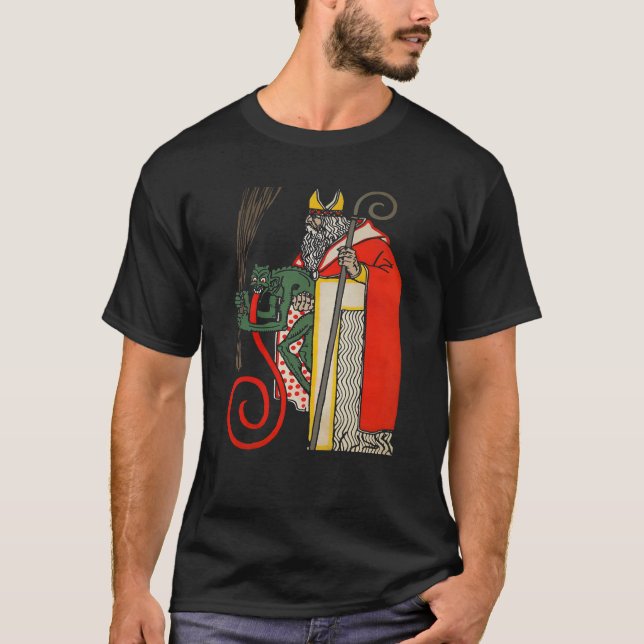 Vintage Krampus and Santa T-Shirt (Front)