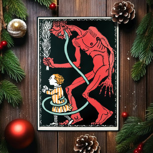 Vintage Krampus Art Christmas Card