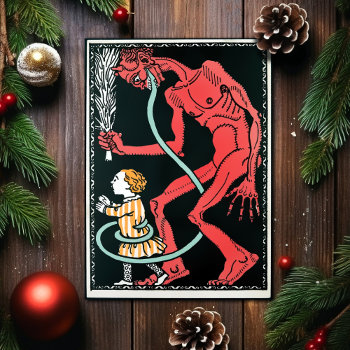 Vintage Krampus Art Christmas Card by LongToothed at Zazzle