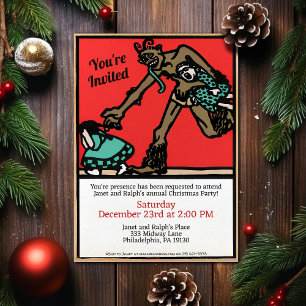 Vintage Krampus Art Customizable Party Invitation