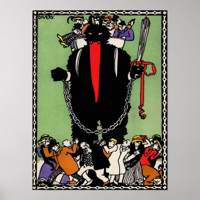 Vintage Krampus Art Poster (Front)