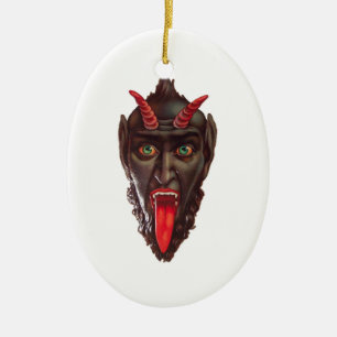 vintage krampus ceramic ornament
