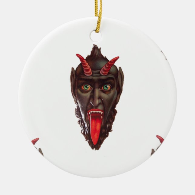 vintage krampus ceramic ornament (Front)