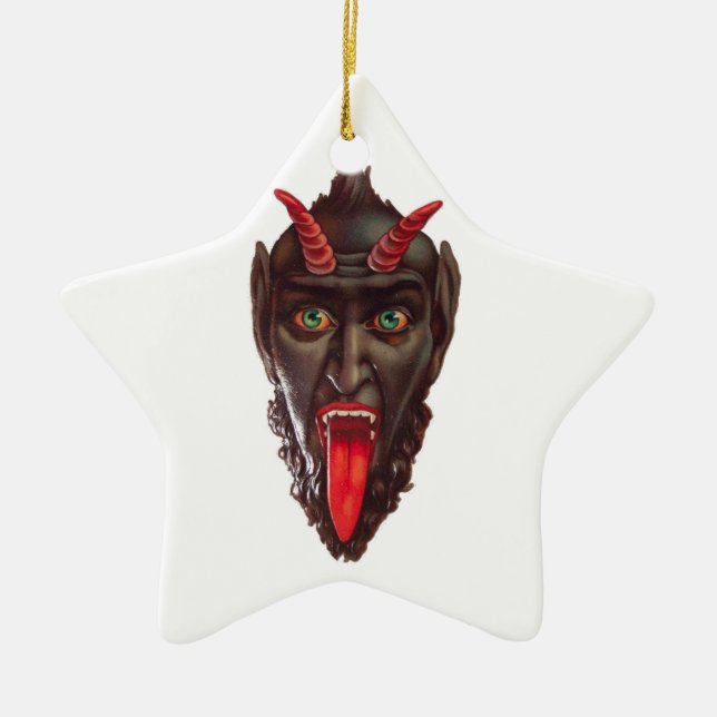 vintage krampus ceramic ornament (Front)