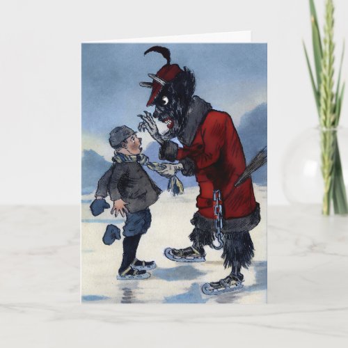 Vintage Krampus Christmas Card