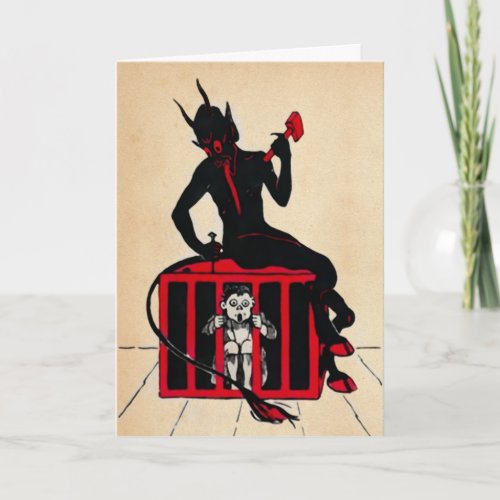 Vintage  Krampus Christmas Card