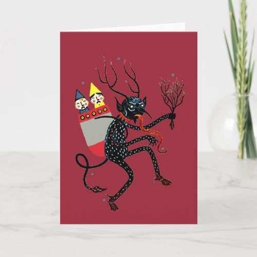 Vintage Krampus Christmas Card