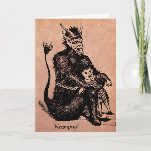 Vintage Krampus Christmas Card