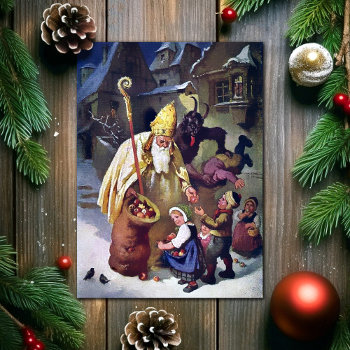 Vintage Krampus Christmas Card by LongToothed at Zazzle