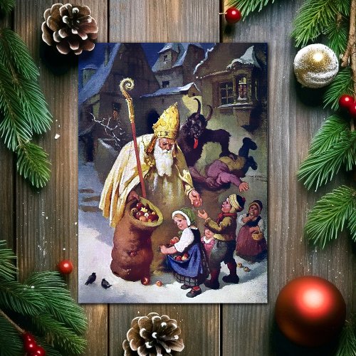 Vintage Krampus Christmas Card