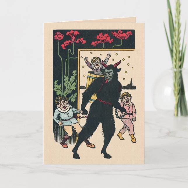 Vintage Krampus Christmas Card (Front)