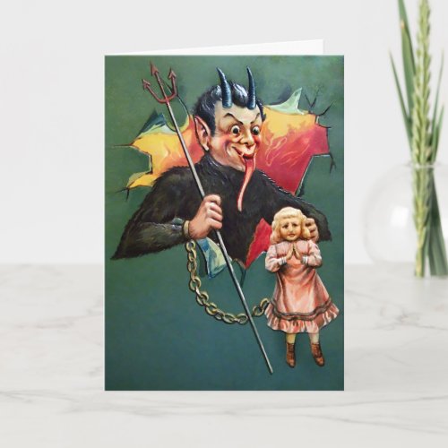 Vintage Krampus Christmas Card