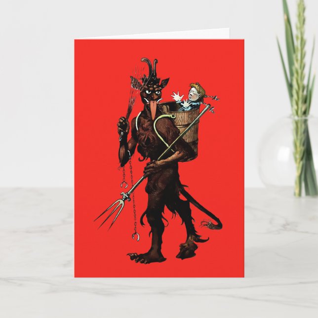 Vintage Krampus Christmas Card (Front)