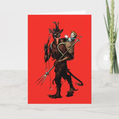 Vintage Krampus Christmas Card