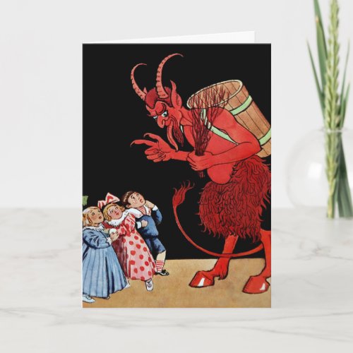 Vintage Krampus Christmas Card