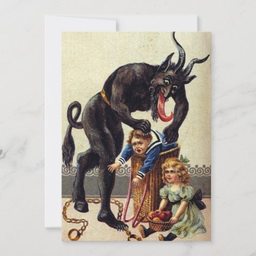 Vintage Krampus Christmas Personalized Holiday Card