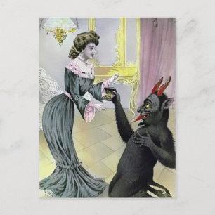 Vintage Krampus Christmas Postcard