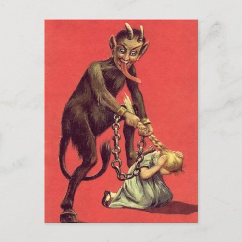 Vintage Krampus Christmas Postcard