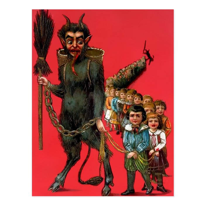 Vintage Krampus Christmas Postcard | Zazzle.com