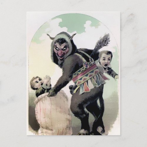 Vintage Krampus Christmas Postcard