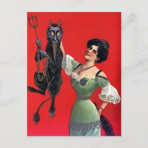 Vintage Krampus Christmas Postcard