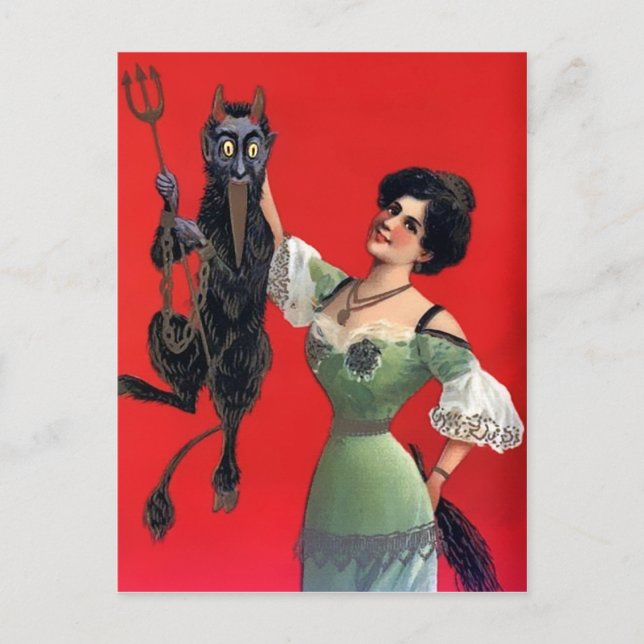 Vintage Krampus Christmas Postcard (Front)