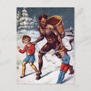 Vintage Krampus Christmas Postcard