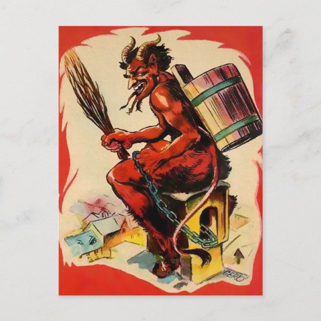 Vintage Krampus Devil Postcard (Front)