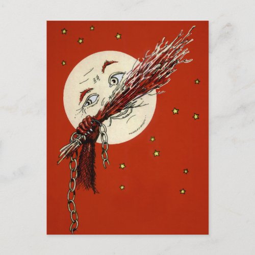 Vintage Krampus Moon Postcard