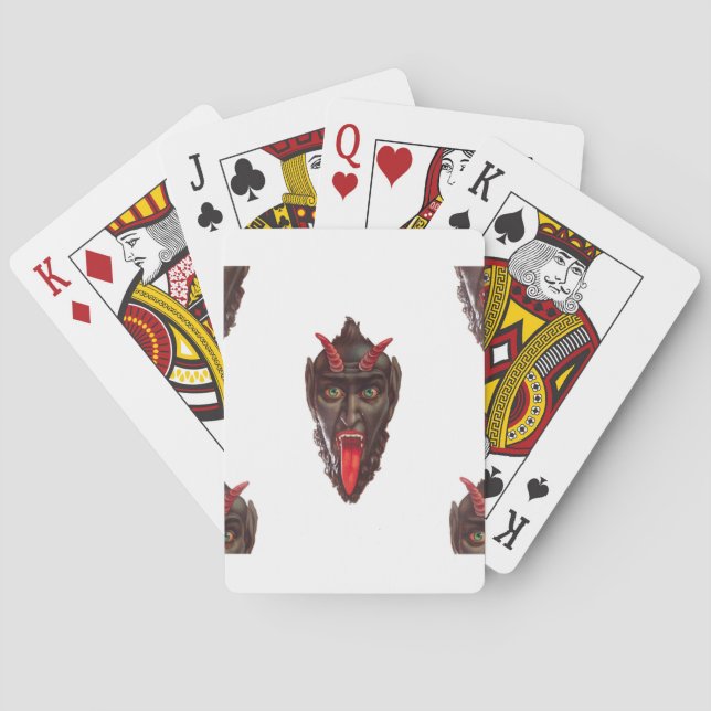 vintage krampus poker cards (Back)