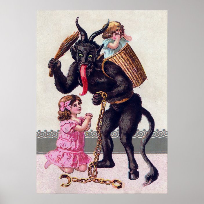 Santa Wall Art,10.5/'x7.75/' Vintage Dictionary Krampus Christmas