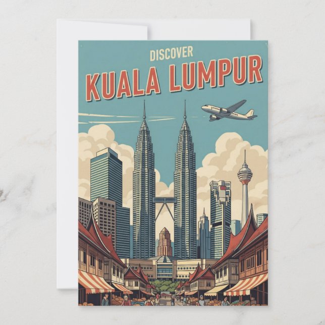Vintage Kuala Lumpur Malaysia Holiday Card (Front)