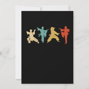 Vintage Kung Fu Silhouette Fighter MMA Gift Idea Invitation