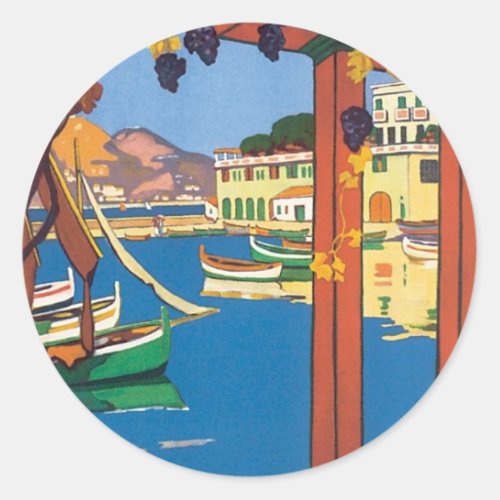 Vintage La Cote Dazur Classic Round Sticker