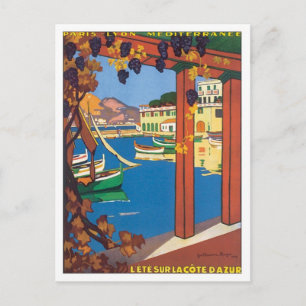 Vintage La Cote D'azur Postcard