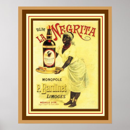 Vintage La Negrita Rum Ad Poster 16 x 20