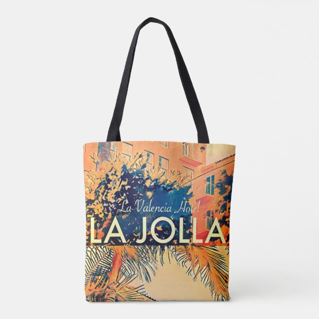 Vintage La Valencia Hotel Tote Bag (Back)
