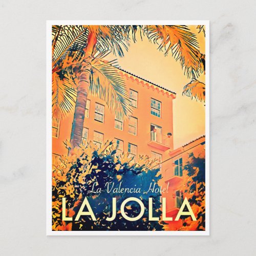 Vintage La Valencia Hotel Travel Postcard