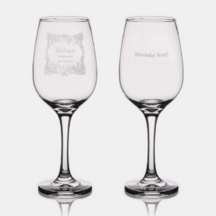 Vintage Label – Aged Wine Style Birthday Bash Glass