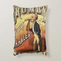 Vintage Label Art, Crumb's Pocket Asthma Inhaler Accent Pillow