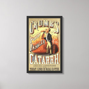 Vintage Label Art, Crumb's Pocket Asthma Inhaler Canvas Print