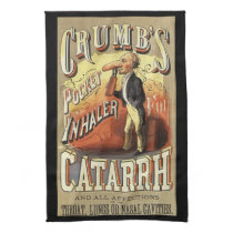 Vintage Label Art, Crumb's Pocket Asthma Inhaler Kitchen Towel